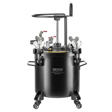 Plieninis 20 L slėginis dažų indas su ratukais, 70 psi, reguliuojamas slėgis