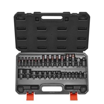 31 dalių torx ir išoriniai torx antgalių rinkinys, S2 ir cr-v plienas, 1/4–1/2 colio, su laikymo dėklu
