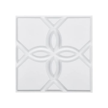 3D sienų plokštės, 33 vnt., PVC, matinės baltos, 11,81x11,81 cm, interjero dekoras