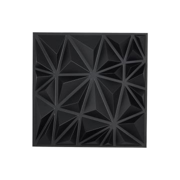3D PVC sienų plokštės rombų formos, 33 vnt., matinė juoda, 11,81x11,81 cm