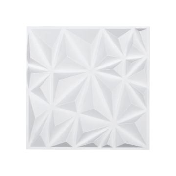 3D PVC sienų plokštės, 33 vnt., 11,8x11,8 cm, matinės baltos