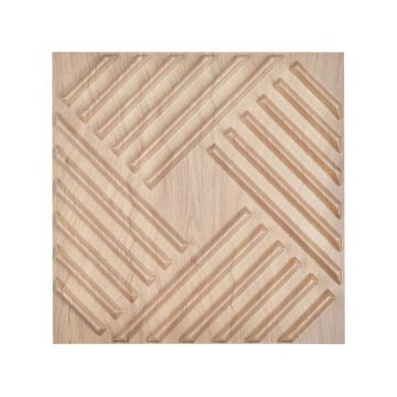 3D PVC sienų plokštės, 12 vnt., 19,7x19,7 cm, šviesios medienos sp.