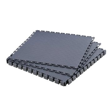 Sujungiamos modulinių PVC plytelės garažo grindims, 513x513 mm, grafito pilkos, 8 vnt. pakuotė