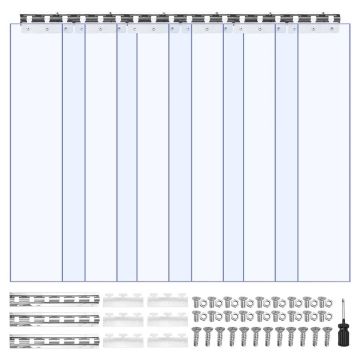 Juostinė PVC užuolaida durims, skaidri, 96,5x213,4 cm