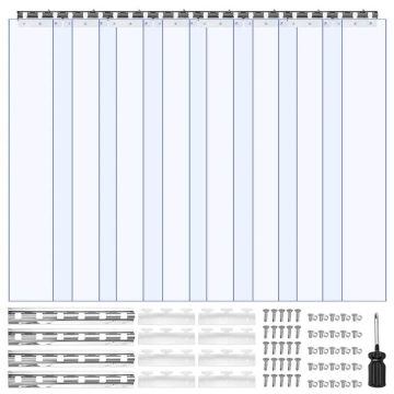 Juostinė PVC užuolaida durims, skaidri, 121,9x213,4 cm