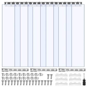 Skaidrios PVC juostelės užuolaidos, 2,1x0,9 m, 2 mm, 6 vnt