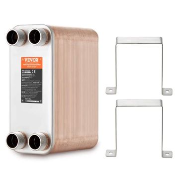 Šilumokaitis 5"x12" 80 plokščių varinis/316L nerūdijantis plienas vandens-vanduo