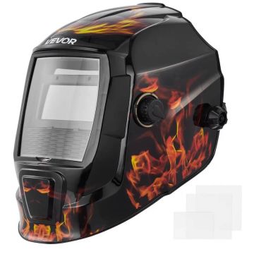 Automatiškai tamsėjantis suvirinimo šalmas CRIUS, saulės energija, 93x43 mm, 2 jutikliai, TIG MIG