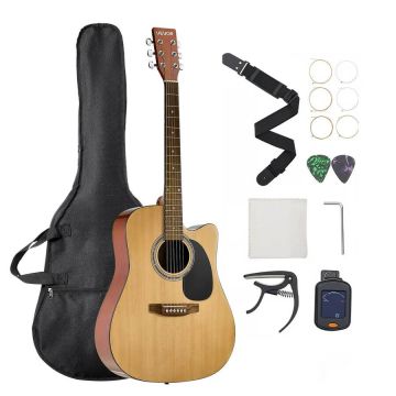 Cutway 41 colių natūrali akustinė gitara pradedantiesiems suaugusiems