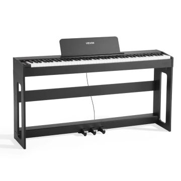 Skaitmeninis svertinis pianinas 88 klavišai, juodas, su stoveliu ir pedalu