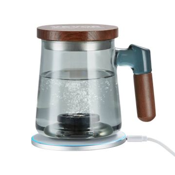 Vandenilio vandens puodelis 400 ml su SPE jonizatoriumi ir belaidžiu įkrovimu
