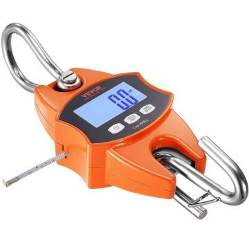 Skaitmeninės pramoninės kraninės svarstyklės, 400 kg, oranžinės, su LCD ekranu
