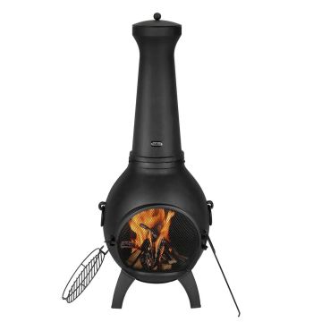 Chiminea 18 colių lauko malkomis kūrenama židinys su grotelių tinkleliu