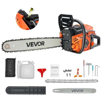 Benzininis grandininis pjūklas 58 cm³, 20 colių pjūklo ilgio, 2,7 AG, su neslystančia rankena