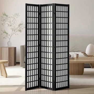 Medinė japoniška 3 panelių sulankstoma kambario pertvara