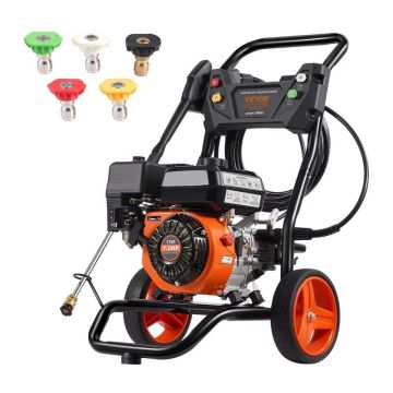 Бензиновая мойка высокого давления 3400 PSI, алюминиевый насос, 5 насадок.