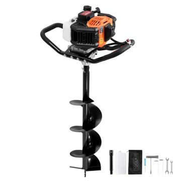 Dujinis žemės grąžtas 52 cm³ 1450 W, 8 colių antgaliai, oranžinis-juodas