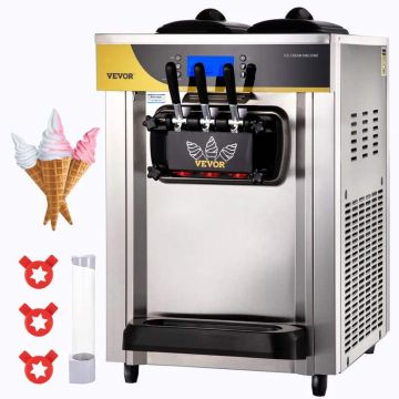 Komercinis stalviršinis ledų gaminimo aparatas, 2200 W, 22–30 l/val., sidabro