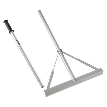 Aliuminis kraštovaizdžio grėblys 1510 mm rankena, be dantų, asfaltui ir žemei lyginti