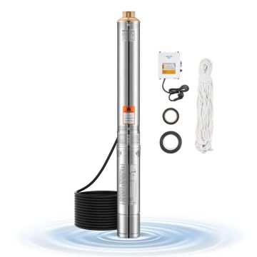 Giluminio gręžinio panardinamasis nerūdijančio plieno siurblys, 550 W, 65 l/min, IP68