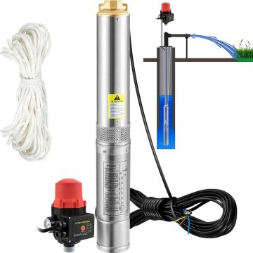 Giluminio gręžinio nerūdijančio plieno panardinamasis siurblys, 550 W, 50 l/min, IP68