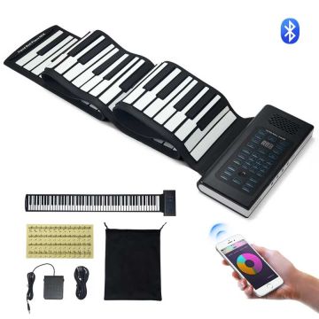 Susukamas 88 klavišų skaitmeninis pianinas su 128 ritmais ir LED ekranu