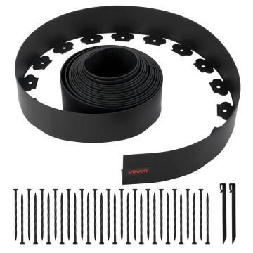 Plastikinis lankstus kraštovaizdžio apvadas 1000x10 cm su smaigais ir kuoliukais