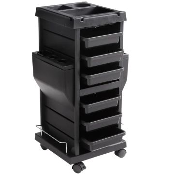 Ultimate salon trolley užrakinamas plastikinis vežimėlis su 6 stalčiais