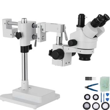 Simul-focal 3,5X-90X trinokulinis stereo mikroskopas 360° pasukamas