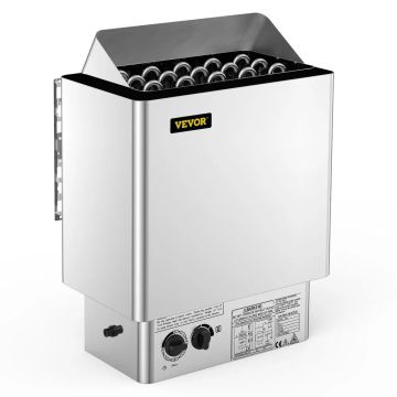 Elektrinė pirties krosnelė 9 kW nerūdijančio plieno, šlapias ir sausas šildymas
