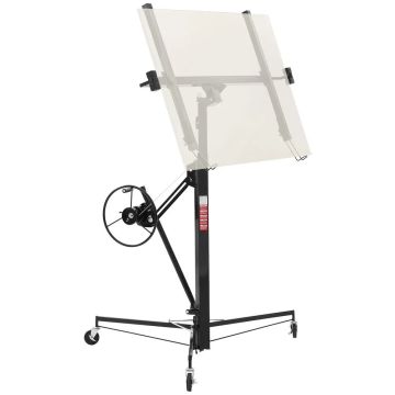 Gipso kartono keltuvas 3353 mm, teleskopinė rankena, užrakinami ratukai (juodas)
