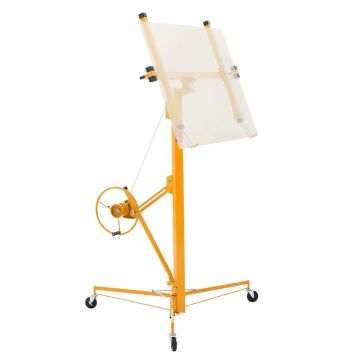 Gipso kartono keltuvas 4877 mm su teleskopine strėle, geltonas, 68 kg tvirtumo