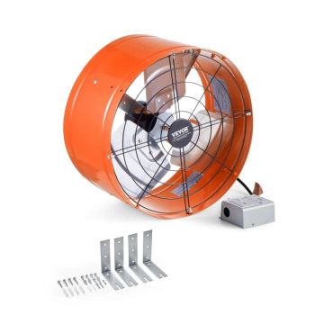 Ventiliatorius ant dvišlaičio stogo, 15" su termostatu, oras 1650 CFM, oranžinis