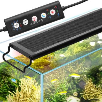 Akvariumo šviestuvas 24 W, viso spektro, reguliuojamas laikmatis, 24–30 colių