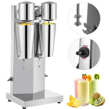 Elektrinis pieno kokteilių gaminimo aparatas, 180 W, 2 galvutės, 800 ml, nerūdijantis plienas, sidabrinis