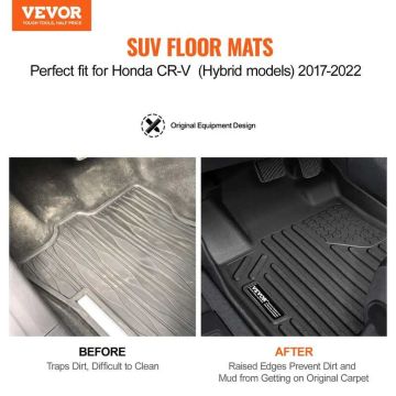 Автомобильные коврики для Honda CR-V Hybrid 2017–2022, TPE, черные, 3 шт.