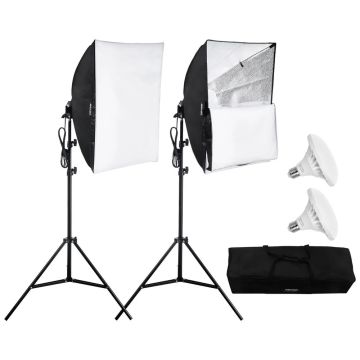 Šviestuvų komplektas „softbox“, 60x60 cm, 30 W, LED, reguliuojamas stovas