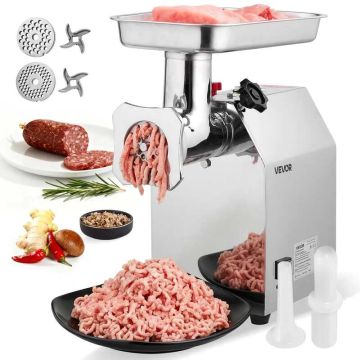 Komercinė elektrinė mėsmalė, 1100 W, 4,2 kg/min, nerūd. plieno peiliai