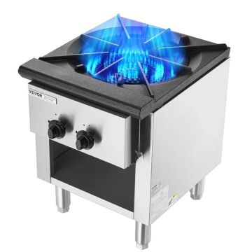 Komercinė nerūdijančio plieno dujinė viryklė su spintele, 26 kW