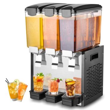 Komercinis nerūdijančio plieno gėrimų dozatorius, 3x10 L, 440 W, šaldantis