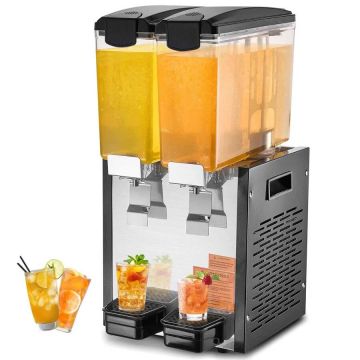 Komercinis nerūdijančio plieno gėrimų dozatorius, 2x10 L, šaltiems gėrimams