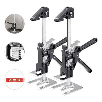 Metalinis rankinis domkratas su magnetiniu gulsčiuku, 180 mm, 2 vnt., juodas