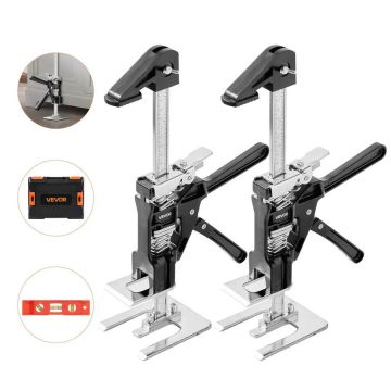 Rankinis metalinis domkratas 2 vnt., 200 kg, magnetinis gulsčiukas, juodas