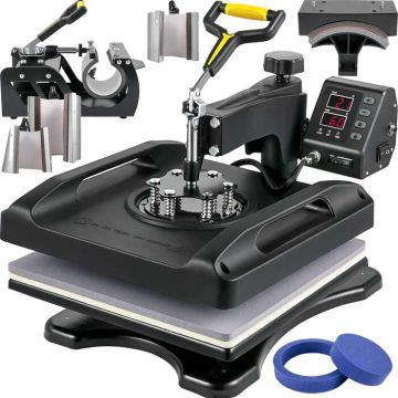 8 viename terminis presas 38,1x38,1 cm, 1000W, juodas, 360° sukimasis