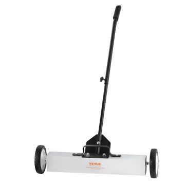 Riedanti magnetinė vejos šluota su ratukais, 74 cm teleskopinė rankena