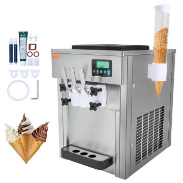 Komercinis stalviršinis ledų aparatas, 3 skoniai, 21 qt/val., 1800 W