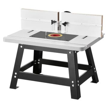 Stalinis frezavimo stalas, 610x400 mm, MDF stalviršis, metalinis pagrindas, dulkių surinkimo anga