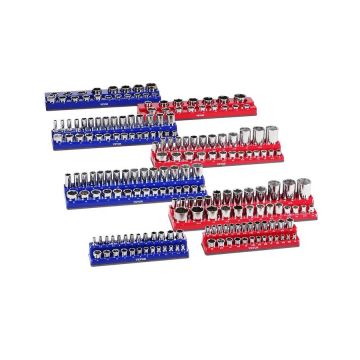 Magnetinių galvučių laikiklis su skaidriomis etiketėmis, 8 vnt., 1/4" 3/8" 1/2" metriniai ir SAE