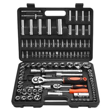 Galvučių ir terkšlių rinkinys 108 d., CR-V plienas, 4–32 mm, autoservisui