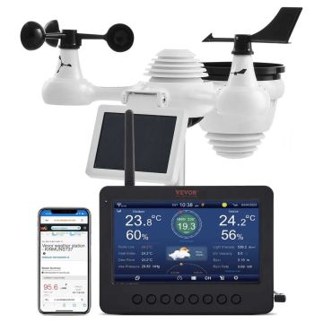 Wi-fi meteorologinė stotelė 7 colių TFT ekranu, belaidis jutiklis
